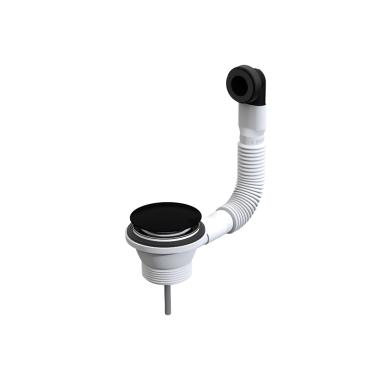 Washbasin stopper click-clack L.B.Plast matte black with overflow