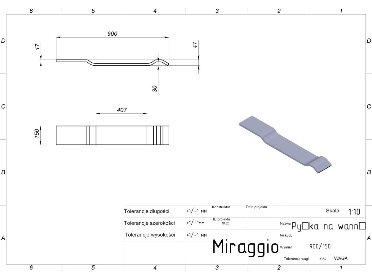 Bathtub shelf VERONA MIRASOFT