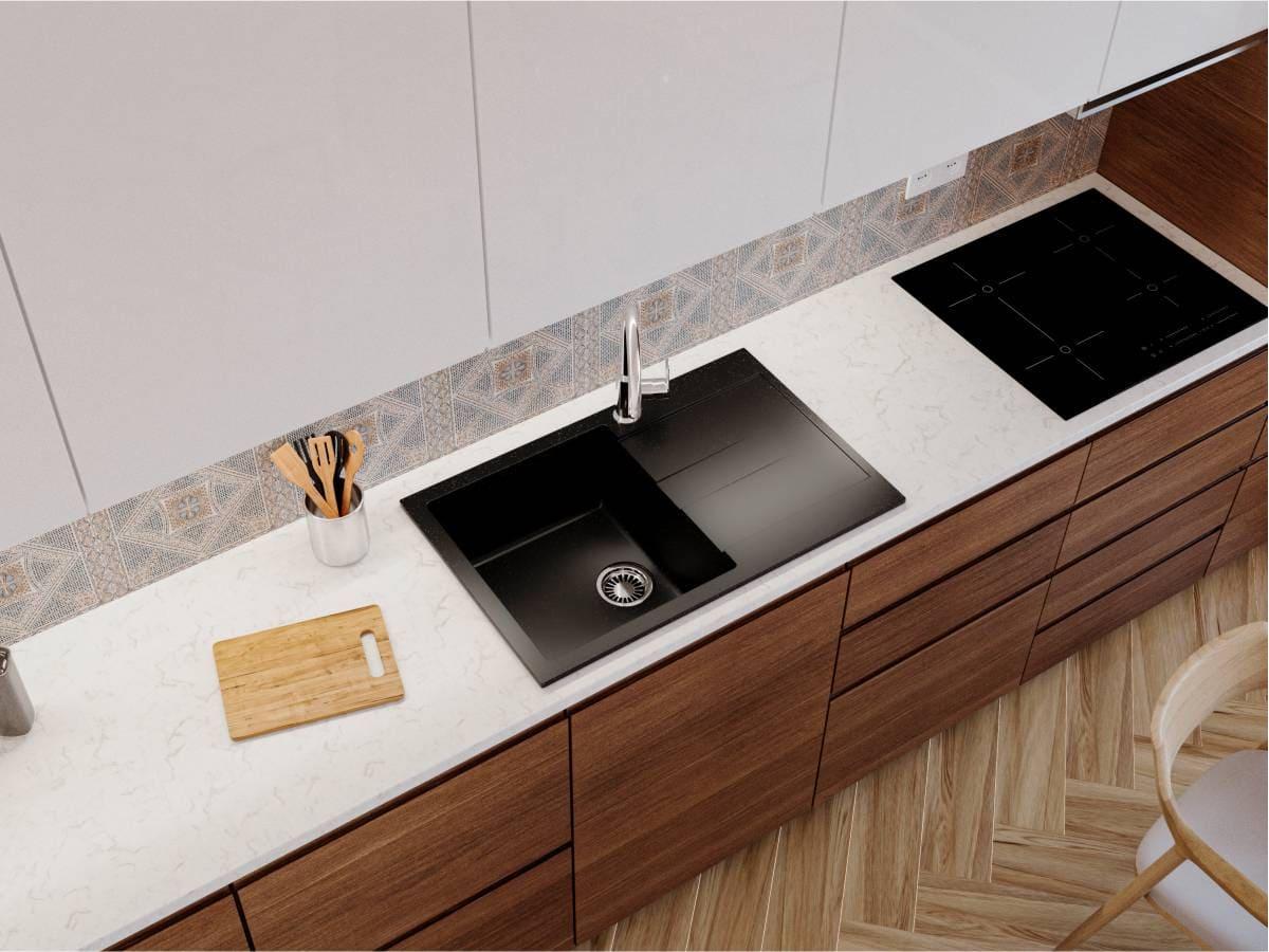 Kitchen sink CONNECTICUT black shine