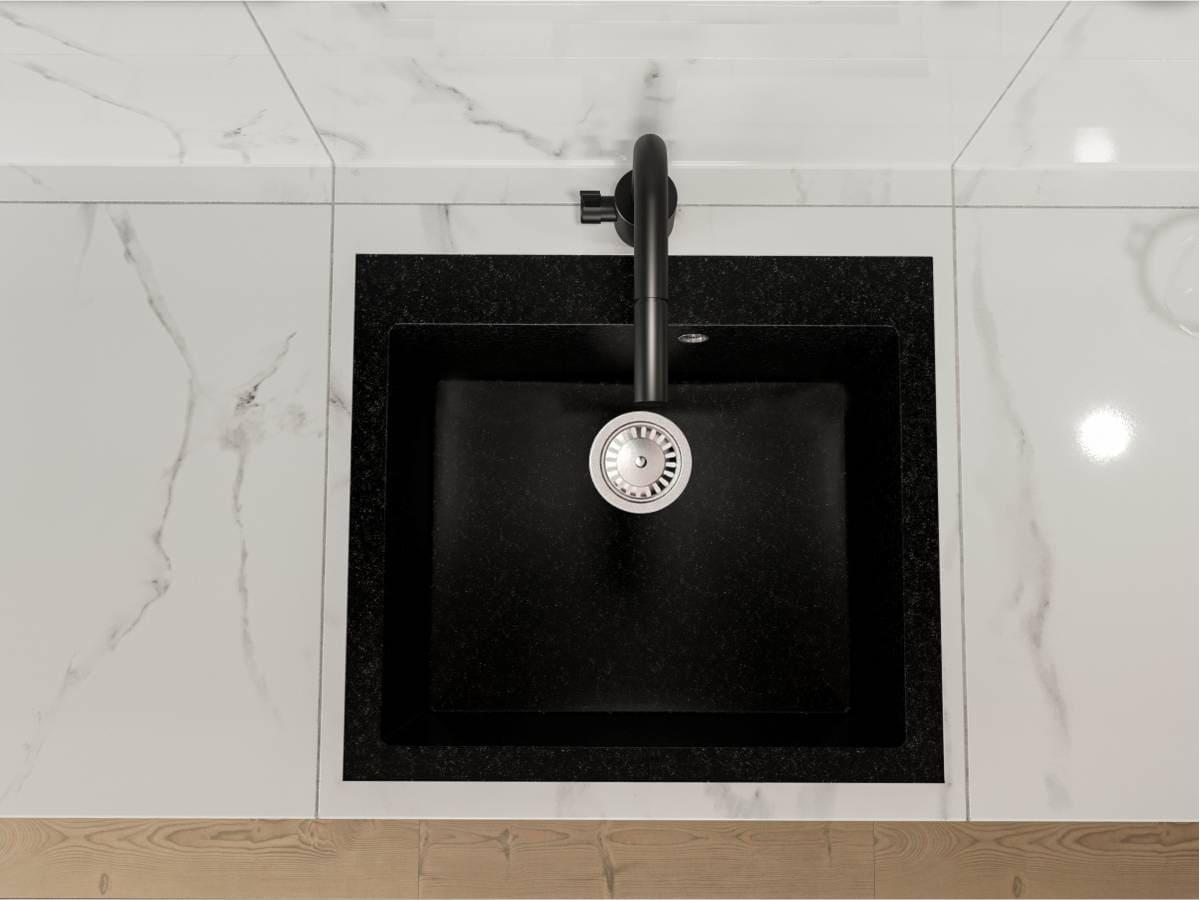 Kitchen sink HANOI 560 black shine
