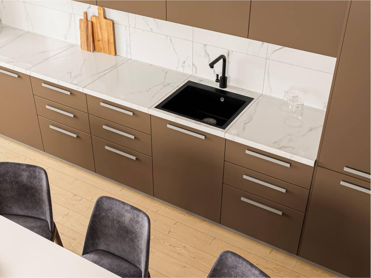 Kitchen sink HANOI 560 black shine