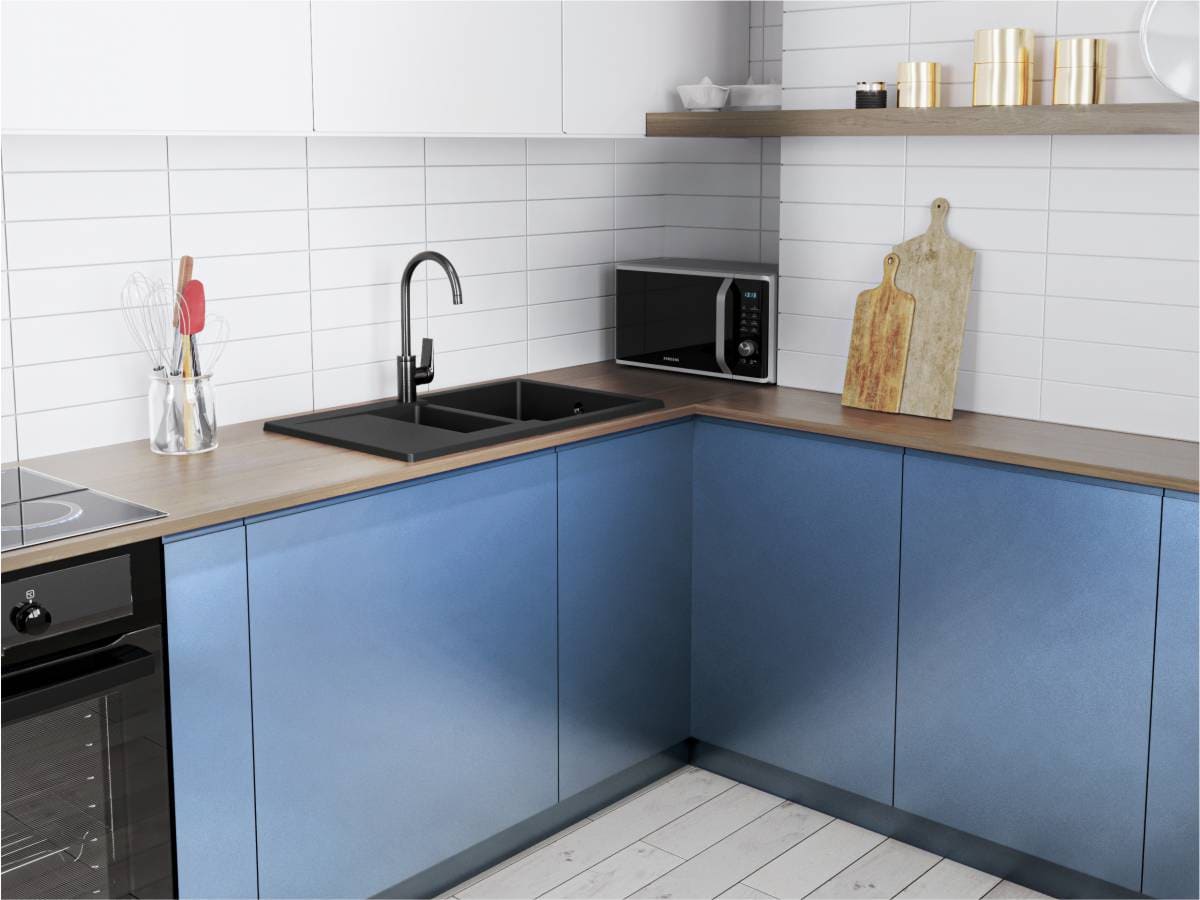 Kitchen sink LAPAS black shine