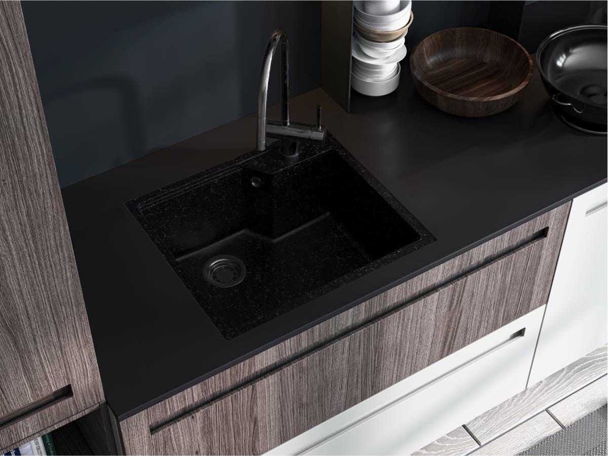 Kitchen sink LISA black shine