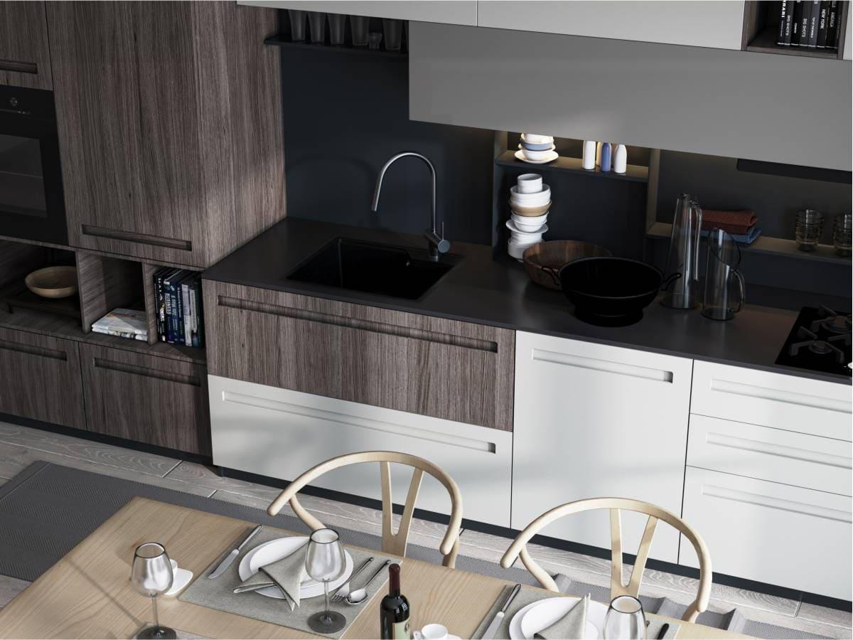 Kitchen sink LISA black shine