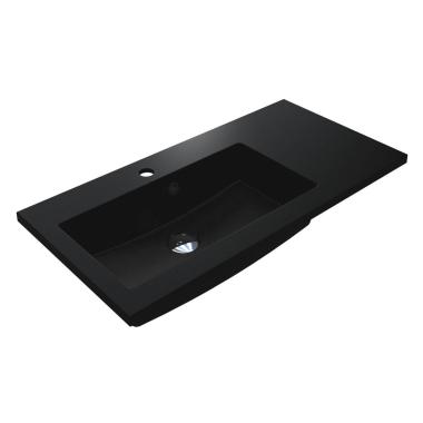 Washbasin BARCELONA 800 L MIRASTONE BLACK SHINE