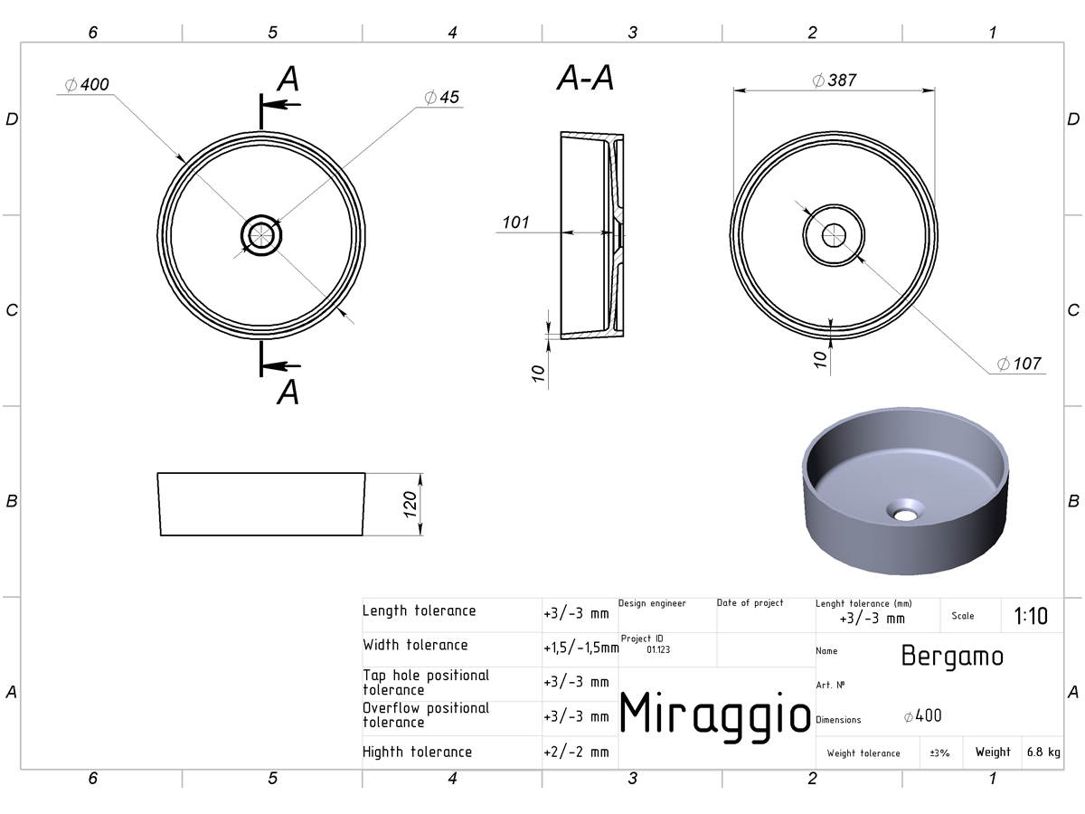 Washbasin BERGAMO