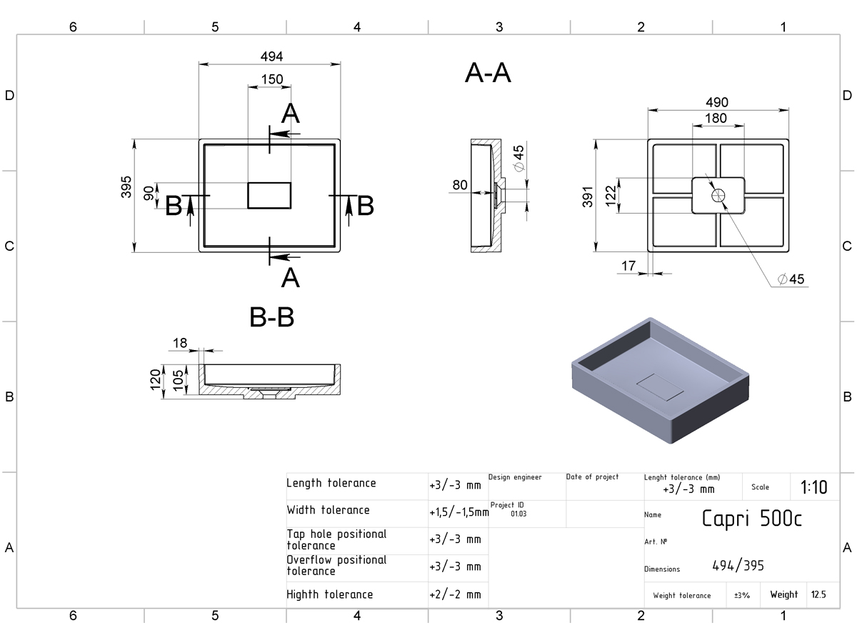 Washbasin CAPRI