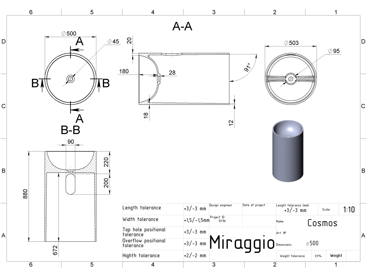 Washbasin COSMOS MIRASOFT