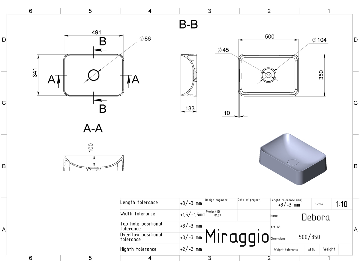 Washbasin DEBORA