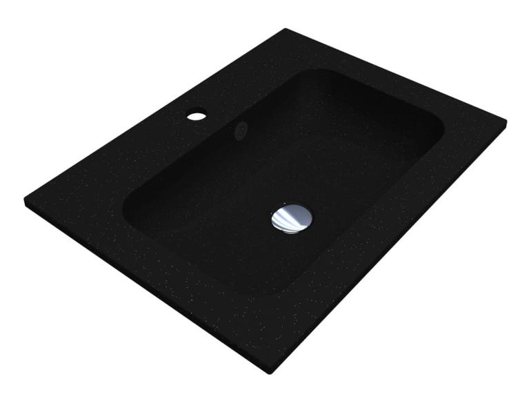 Washbasin DELLA 600 MIRASTONE BLACK SHINE