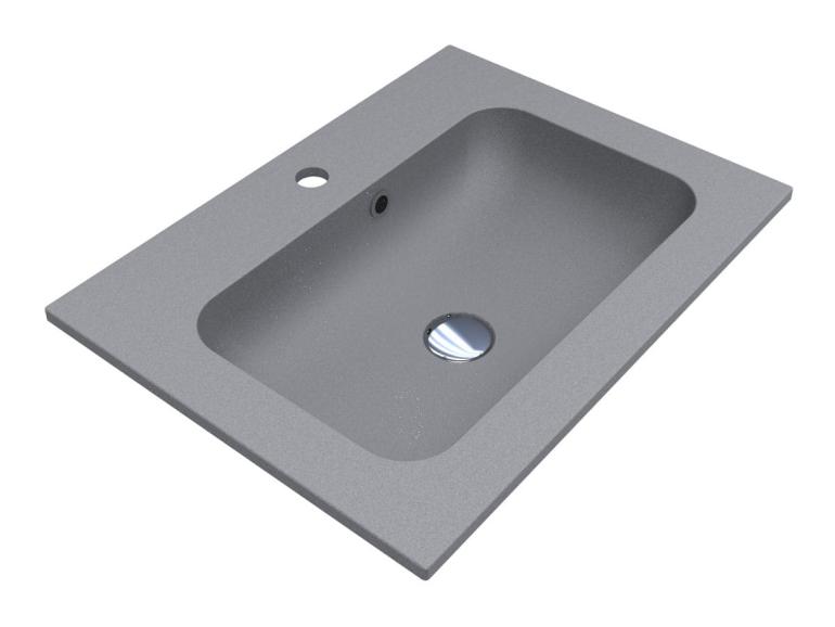 Washbasin DELLA 600 MIRASTONE GRAY