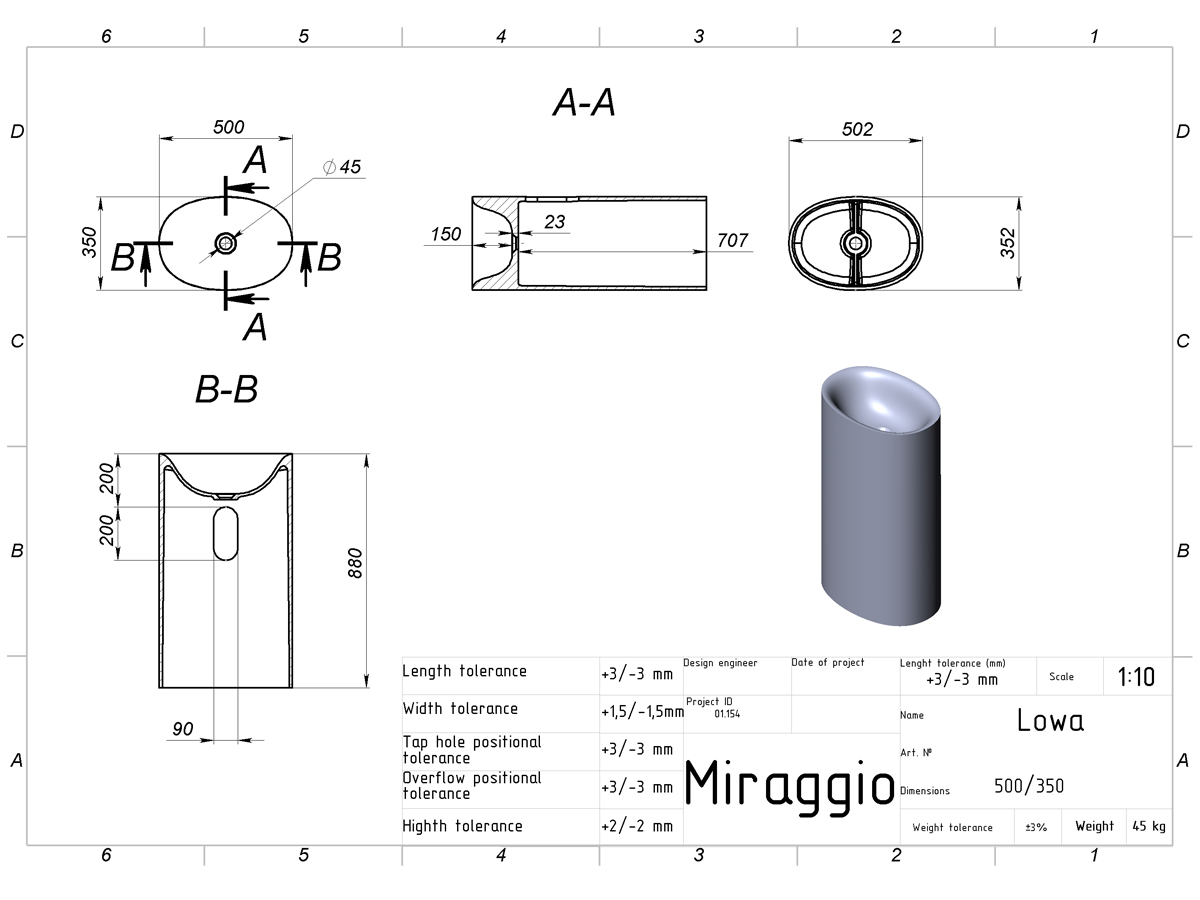 Washbasin LOWA MIRASOFT