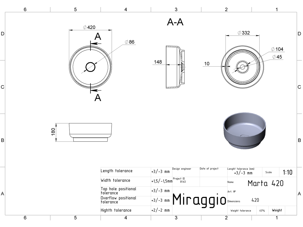 Washbasin MARTA 420