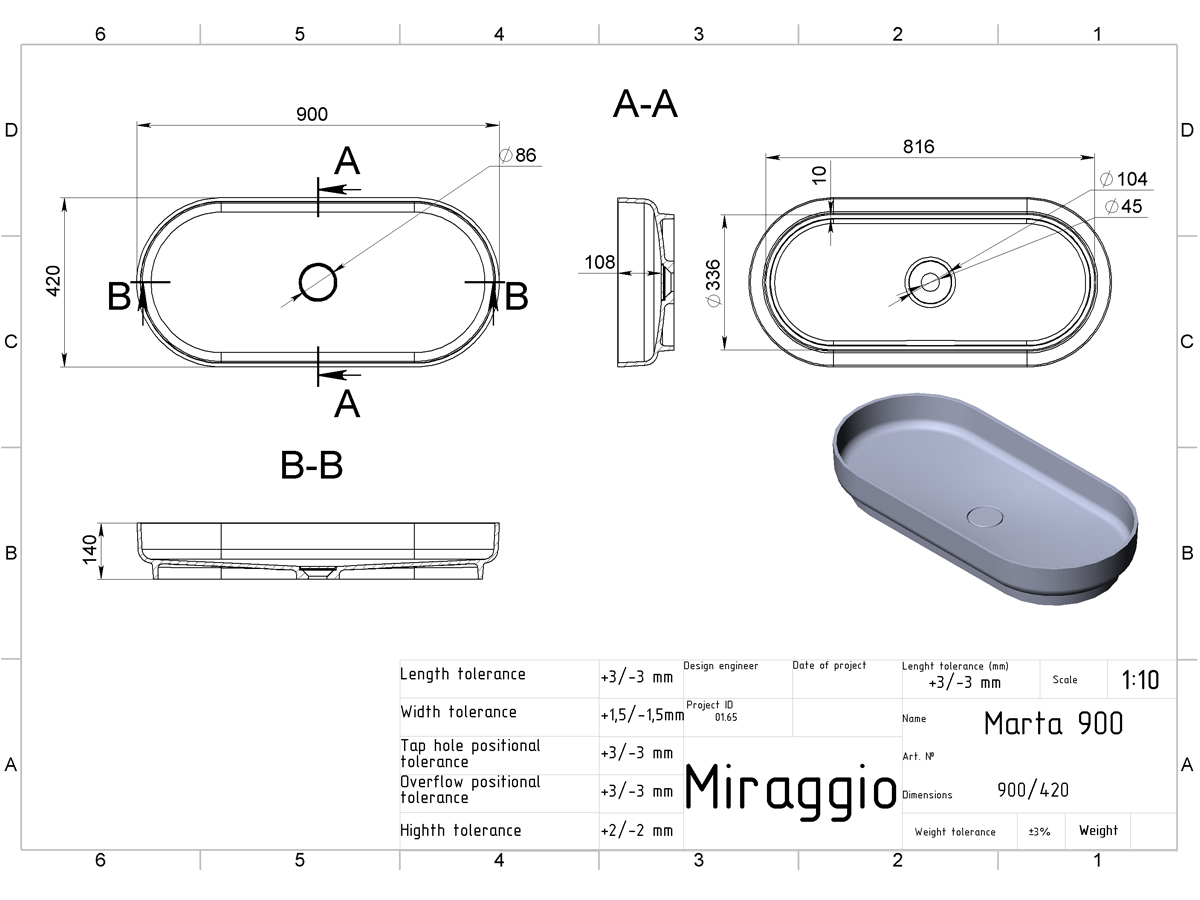 Washbasin MARTA 900