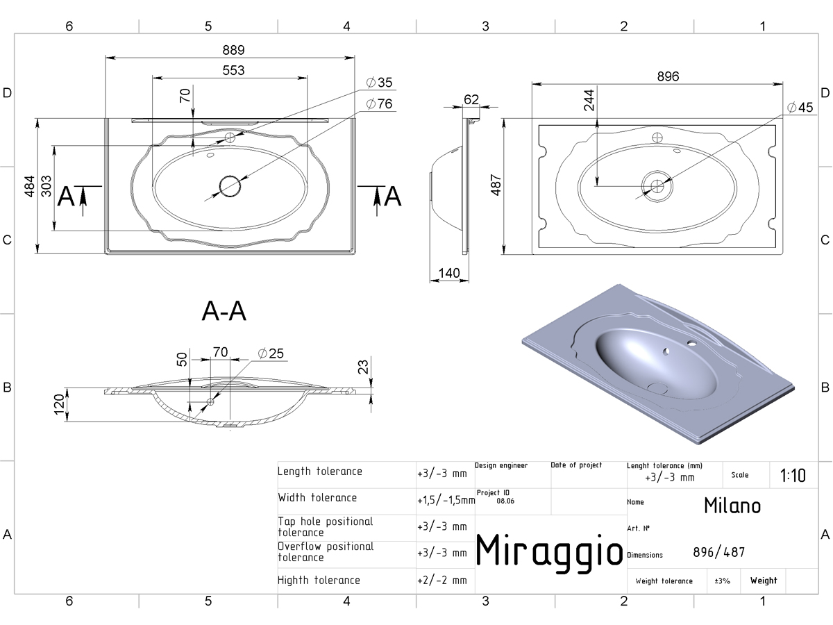 Washbasin MILANO
