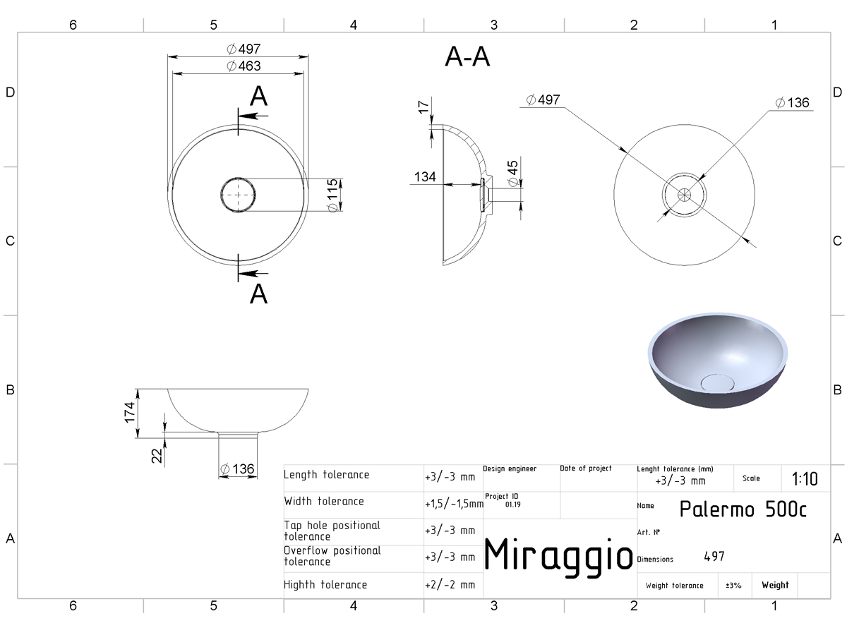Washbasin PALERMO