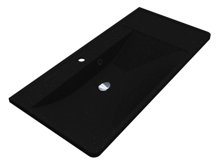 Washbasin SACRAMENTO MIRASTONE BLACK SHINE