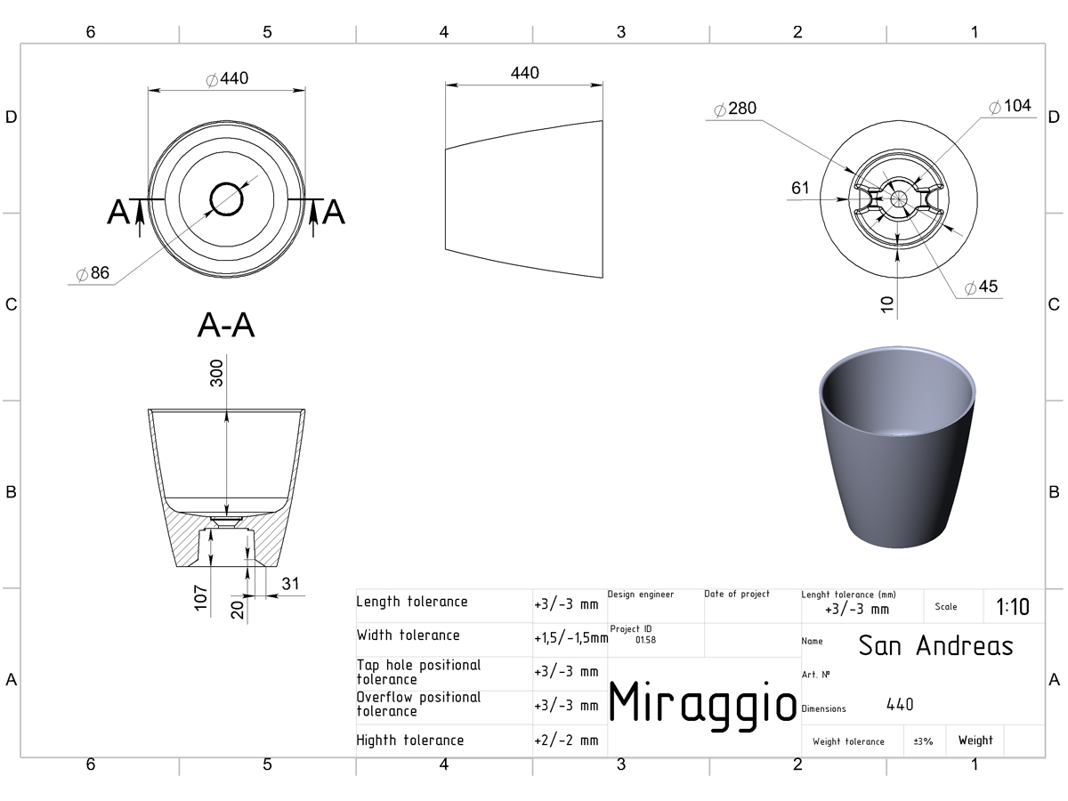Washbasin SAN ANDREAS