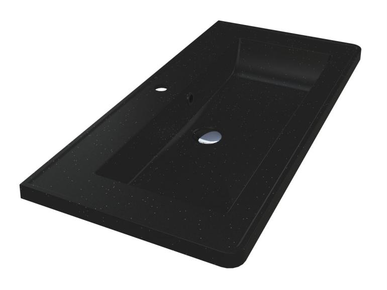 Washbasin TRES MIRASTONE BLACK SHINE