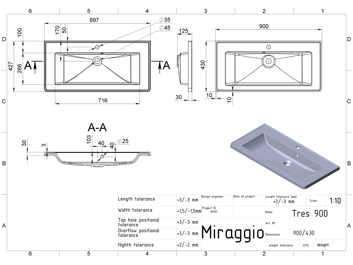 Washbasin TRES