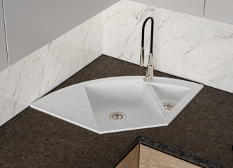 Kitchen sink EUROPE whitemade of artificial stone