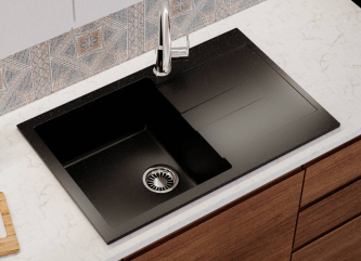 Kitchen sink CONNECTICUT blackmade of artificial stone