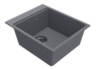 Kitchen sink LAGOON 420 graymade of artificial stone