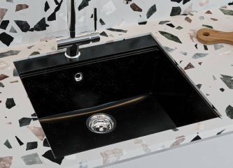 Kitchen sink LAGOON 540 blackmade of artificial stone